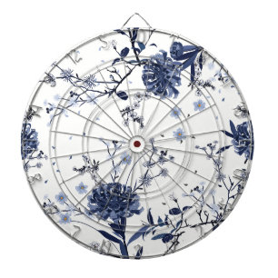 Cible De Fléchettes Fleurs bleues