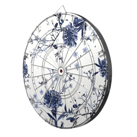 Cible De Fléchettes Fleurs bleues (Devant droit)