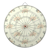 Cible De Fléchettes Fleurs Bleues, Fleurs Rouges, Motif De Fleurs (Devant)