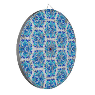 Cible De Fléchettes Fleurs Bleues, Motif De Fleurs, Modèle Floral