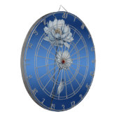 Cible de fléchettes Fleurs d'aquarelle bleue (Devant gauche)