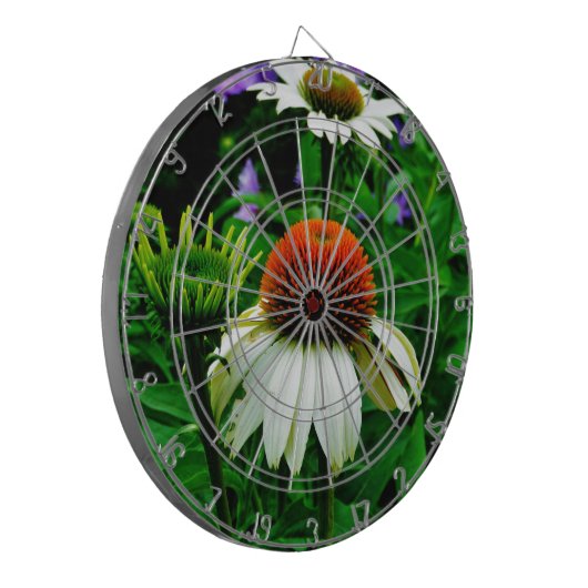 Cible De Fléchettes Fleurs de cônes blanches et orange (Devant gauche)