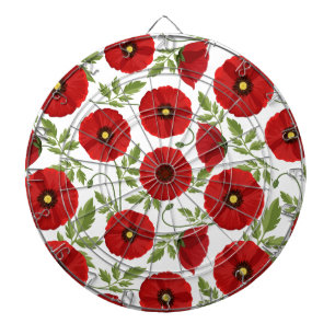 Cible De Fléchettes Fleurs d'été joyeuses floraison de pavot