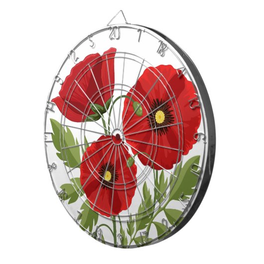 Cible De Fléchettes Fleurs d'été joyeuses floraison de pavot (Devant droit)