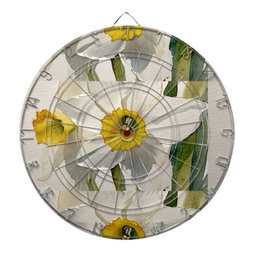 Cible De Fléchettes Fleurs d'Iris Moderne Aquarelle (Devant)