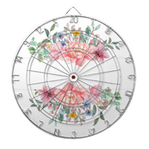 Cible De Fléchettes Fleurs florales en Dartboard