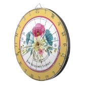 Cible De Fléchettes Fleurs Pastel Aquarelle Famille Personnaliser (Devant droit)