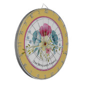 Cible De Fléchettes Fleurs Pastel Aquarelle Famille Personnaliser (Devant gauche)