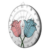 Cible De Fléchettes Fleurs rose et bleu (Devant droit)