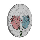 Cible De Fléchettes Fleurs rose et bleu (Devant gauche)