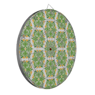 Cible De Fléchettes Fleurs Vertes, Motif De Fleurs, Modèle Floral