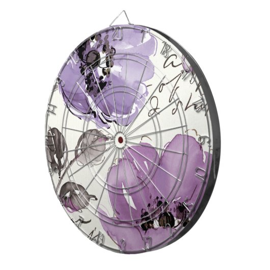 Cible De Fléchettes Fleurs violettes (Devant droit)