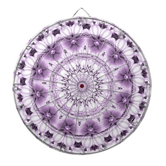 Cible de fléchettes Fleurs Violettes Élégantes (Devant)