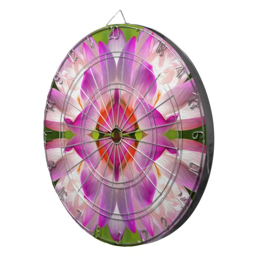 Cible De Fléchettes FLEUVE PURPLE - Art Fractal - (Devant droit)