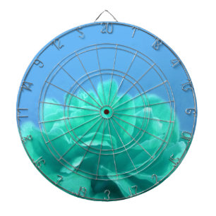 Cible De Fléchettes Floral bleu-vert coloré