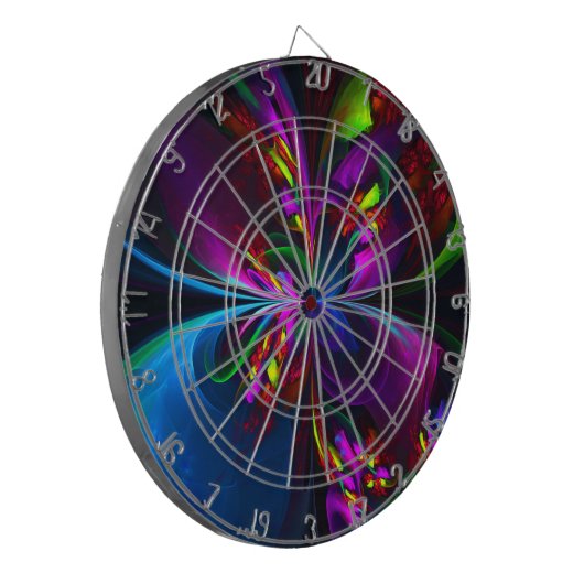 Cible De Fléchettes Floral moderne Art Abstrait Rouge Bleu Motif #15 (Devant gauche)