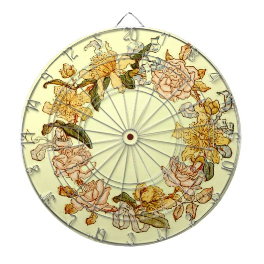 Cible De Fléchettes Floral Spring Fleur de couronne rose Fleurs Art (Devant)