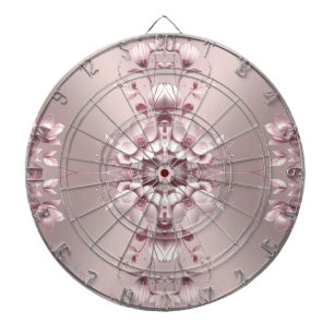 Cible de fléchettes florale rose