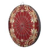 Cible de fléchettes florale rouge or moderne (Devant droit)