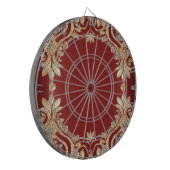 Cible de fléchettes florale rouge or moderne (Devant gauche)