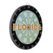 Cible De Fléchettes FLORIDA Elegant Ombre Dartboard with Orange text (Devant gauche)