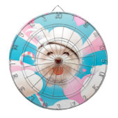 Cible De Fléchettes Fluffy Dog avec Casquette blanc (Devant)