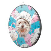 Cible De Fléchettes Fluffy Dog avec Casquette blanc (Devant droit)