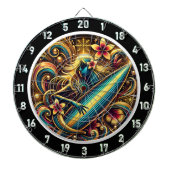 Cible De Fléchettes Flux de surfeurs avec l'art du coucher de soleil t (Devant)