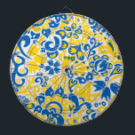 Cible De Fléchettes Folklore pattern with Ukrainian flag colors<br><div class="desc">Folklore pattern with Ukrainian flag colors blue and yellow</div>