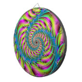 Cible De Fléchettes Foncé Spiral en rose Turquoise et Jaune (Devant droit)