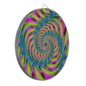 Cible De Fléchettes Foncé Spiral en rose Turquoise et Jaune (Devant gauche)