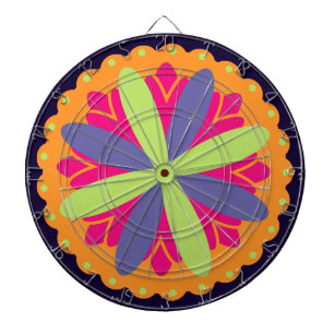 Cible De Fléchettes Formes florales orange vibrant