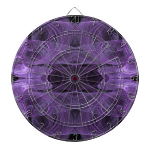 Cible de flechettes fractale Abstraite noire et vi