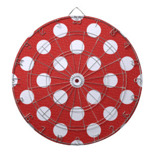 Cible De Fléchettes Fractales blanches pois rouges Fond fractales