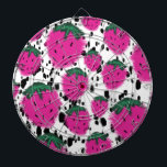 Cible De Fléchettes Fraises Abstraites Mosiac Terrazzo Motif<br><div class="desc">Conçu par Dream Big Digital Design</div>