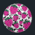Cible De Fléchettes Fraises Abstraites Mosiac Terrazzo Motif<br><div class="desc">Conçu par Dream Big Digital Design</div>
