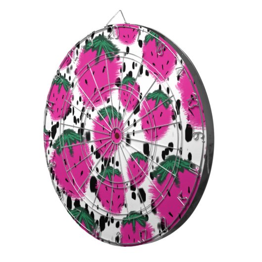 Cible De Fléchettes Fraises Abstraites Mosiac Terrazzo Motif (Devant droit)