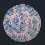 Cible De Fléchettes French toile de jouy rose et bleu élégant<br><div class="desc">Français toile de jouy rose et bleu.</div>