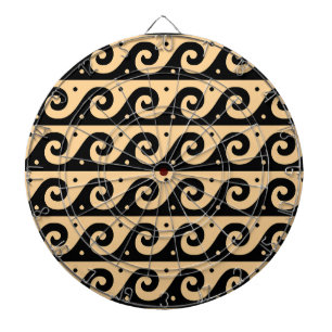 Cible De Fléchettes Fret grec, Motif d'onde méditerranéen, Brown