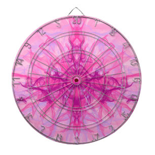 Cible De Fléchettes FUMÉE ROSE - Art fractal moderne et abstrait -