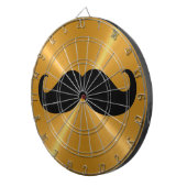 Cible De Fléchettes Funny Black Mustache sur Metal Gold Arrière - plan (Devant droit)