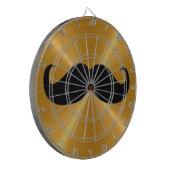 Cible De Fléchettes Funny Black Mustache sur Metal Gold Arrière - plan (Devant gauche)