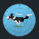 Cible De Fléchettes Funny Border Collie chien en course dessin animé<br><div class="desc">Ce design amusant pour chien présente notre collie de bordure en course dessinée dans un joyeux style d'illustration de dessin animé pour les amoureux de ce mignon compagnon canin.</div>