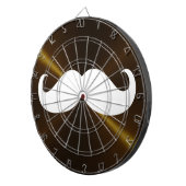 Cible De Fléchettes Funny Mustache blanche sur Arrière - plan métalliq (Devant droit)