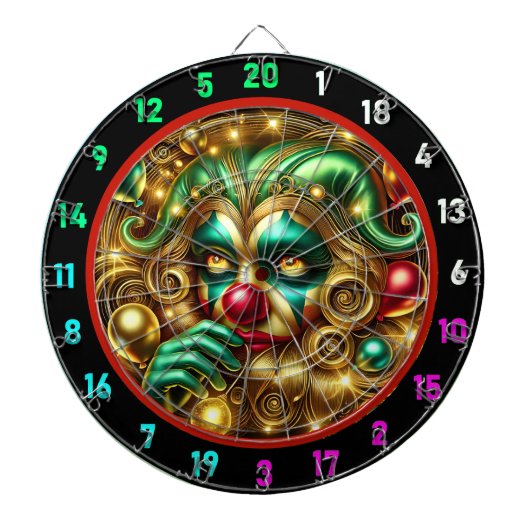 Cible De Fléchettes Funny Rainbow Clown Dartboard avec ballons (Devant)