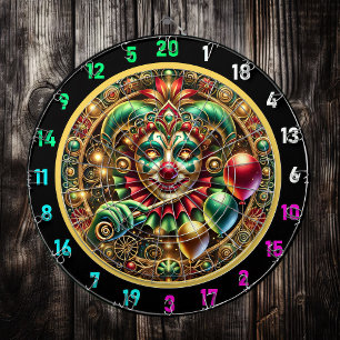 Cible De Fléchettes Funny Rainbow Clown Dartboard avec ballons
