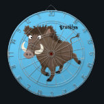 Cible De Fléchettes Funny wild boar razorback cartoon illustration<br><div class="desc">This funny brown wild boar is ready to charge. Drawn in cartoon illustration style.</div>