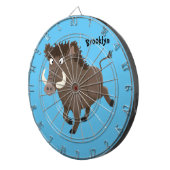 Cible De Fléchettes Funny wild boar razorback cartoon illustration (Devant droit)