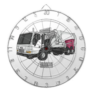 Cible De Fléchettes Garbage truck cartoon illustration 