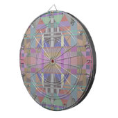 Cible De Fléchettes Géométrique vert violet rose (Devant droit)